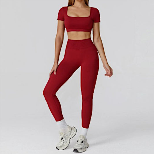 Women’s Seamless Activewear 2-Piece Set – Bra & Pants, Bra & Shorts, Short Sleeve & Pants, Short Sleeve & Shorts