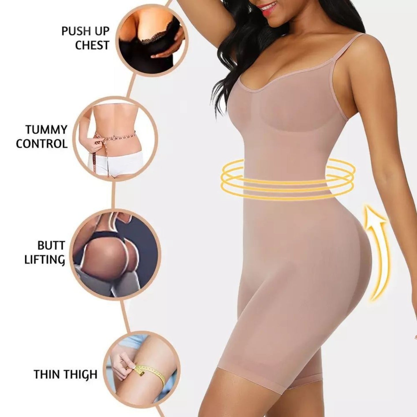 Seamless Slimming Bodysuit for Women | Tummy Control Shapewear with Chest Support & Hip Lift