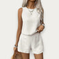 Women’s Sleeveless Hollow Out Blouse & Shorts Set – Chic Two-Piece Summer Outfit