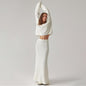 Women’s Knitted Sweater Skirt Set – Elegant V-Neck Long Sleeve Two-Piece Outfit for Fall & Winter