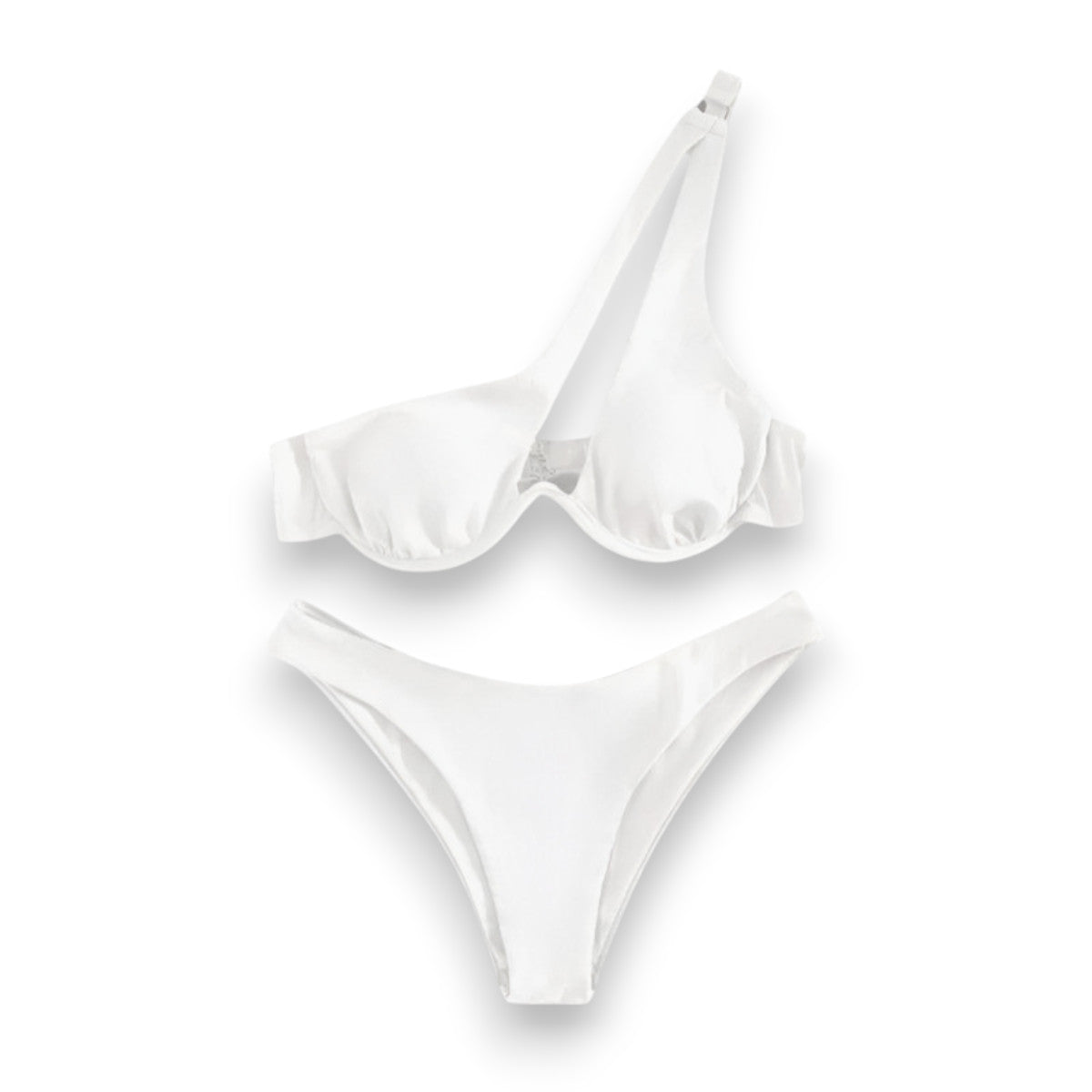 Women's Brazilian Bikini Set – Cheeky Cutout Underwire One Shoulder Swimsuit