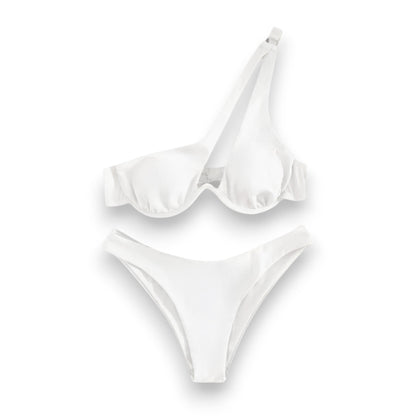 Women's Brazilian Bikini Set – Cheeky Cutout Underwire One Shoulder Swimsuit