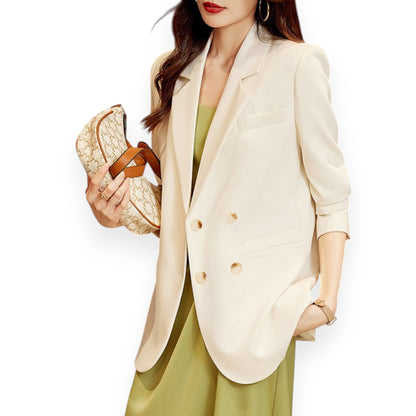Fashionable Women’s Solid Color Blazer – Elegant Minimalist Jacket