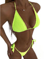 Sexy Halter Bikini for Women – Ribbed High Waist Two Piece Tie Side Swimsuit