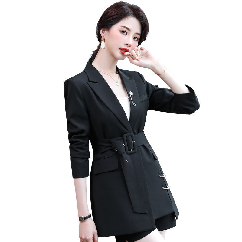 Women's Loose Waist Retro Belt In Suit Jacket
