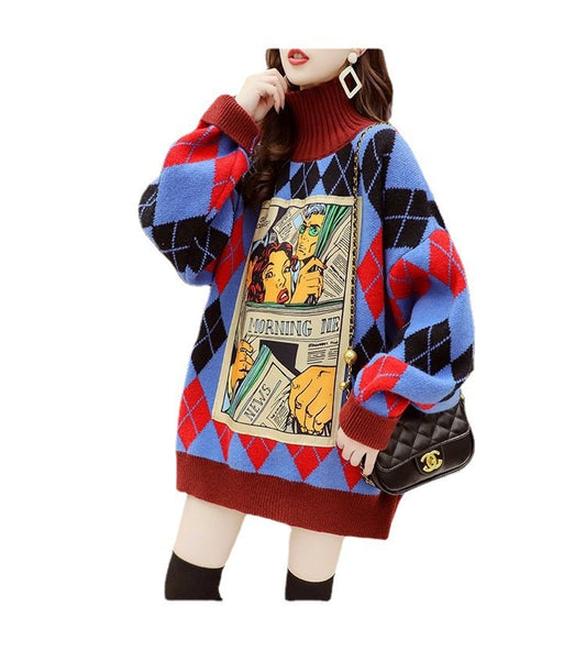 Retro Style Loose Wind Sweater Design Sense Outer Wear Wool Sweater