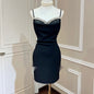 Heavy Industry High-grade Pearl Diamond Suspender Skirt Slimming Elegant Dress