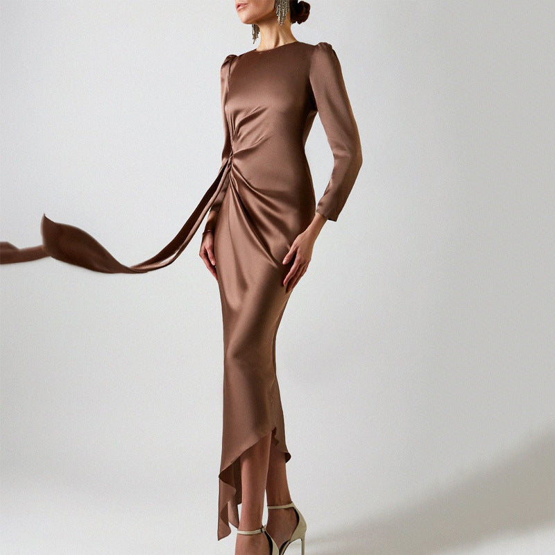 Fashionable And Elegant Slim Dress With Irregular Hips