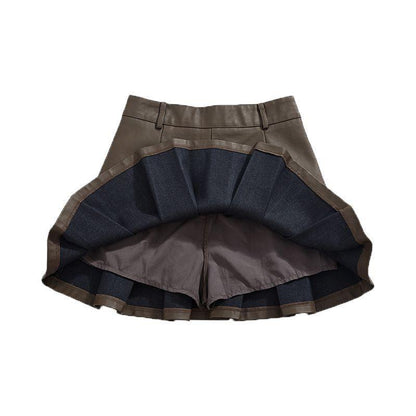Vintage Skirt Female Leather Skirt Autumn