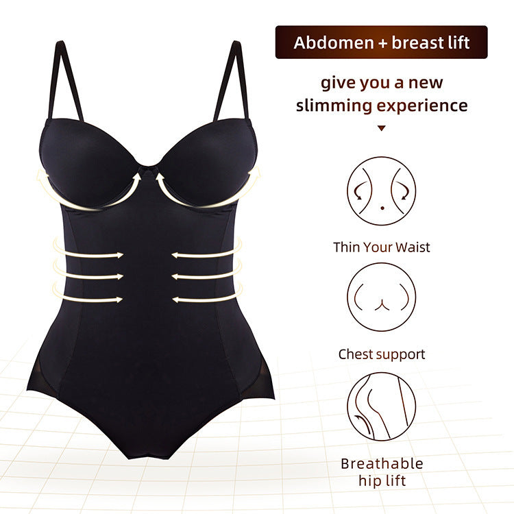 Large Size Fat Woman Side Zipper-breasted One-piece Abdomen And Hips Body Shaper