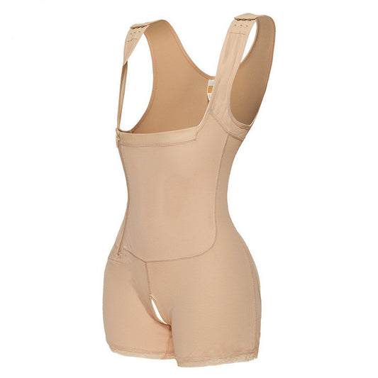Large Size Fat Woman Side Zipper-breasted One-piece Abdomen And Hips Body Shaper