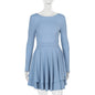Women's Fashion Elegant Slim Fit Backless Tied Long Sleeves Dress