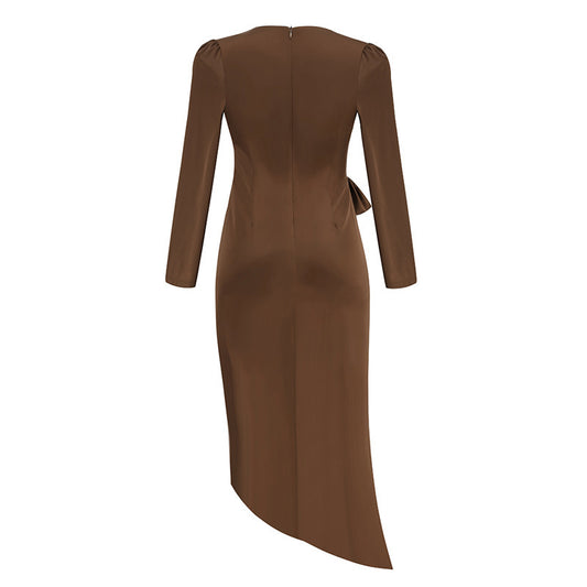 Fashionable And Elegant Slim Dress With Irregular Hips