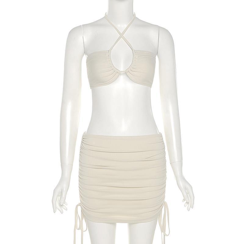 Tube Top Halter Top High Waist Stretch Skirt Skirt Outfit
