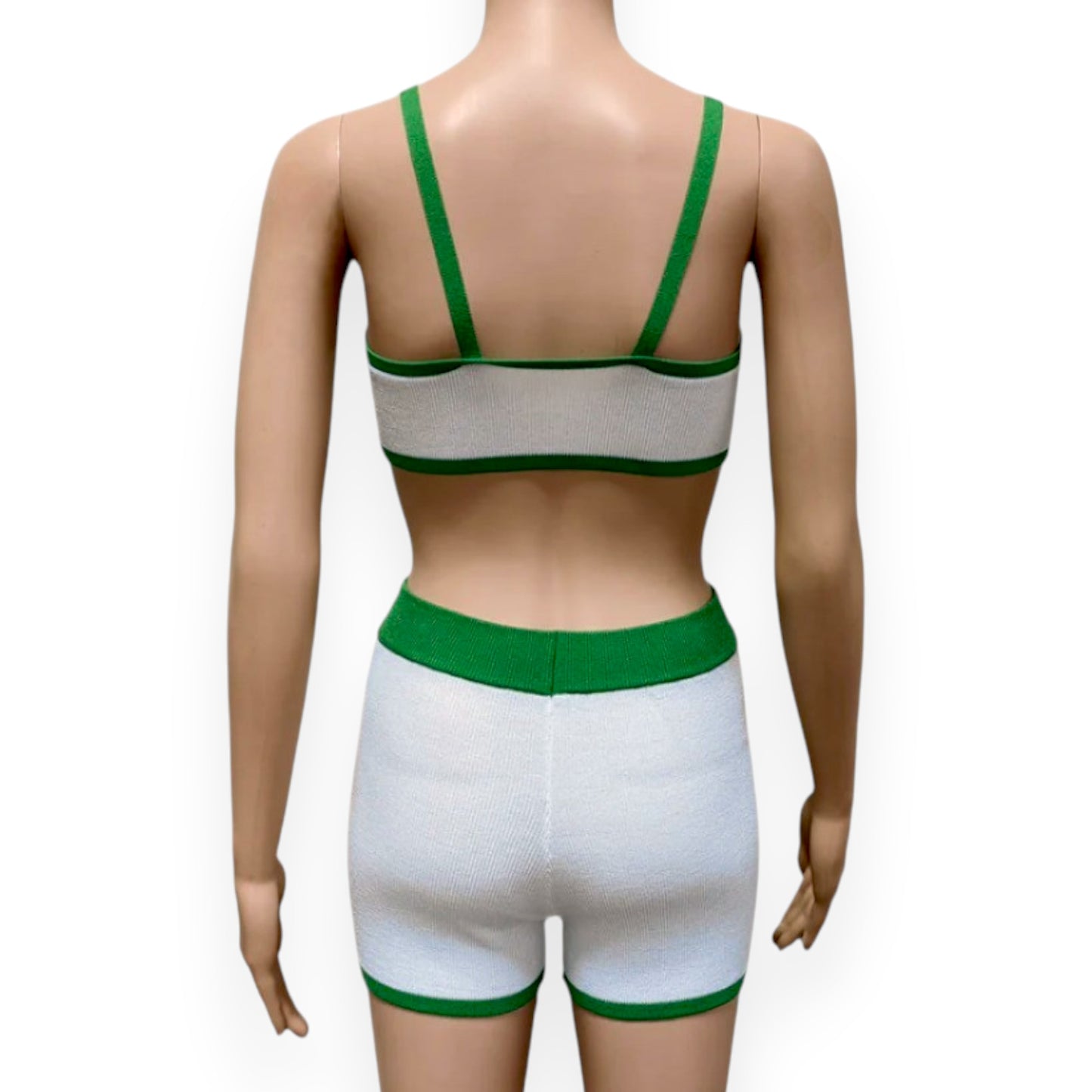 Tossy Summer Contrast Knit Outfits – Halter Top & Short Trousers Set (Y2K Style)