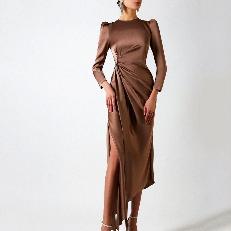 Fashionable And Elegant Slim Dress With Irregular Hips