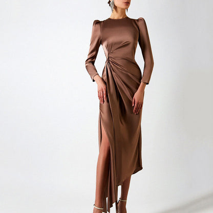 Fashionable And Elegant Slim Dress With Irregular Hips