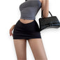 Casual Bodycon Mini Skirt for Women – Elastic Waist Solid Streetwear Skort