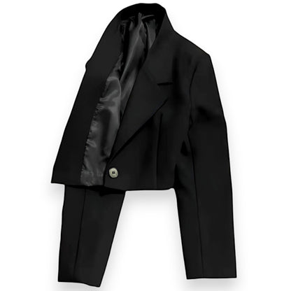 Women’s Cropped Business Casual Blazer – Oversized Office Suit Jacket for Work & Evening