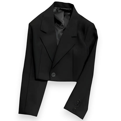 Women’s Cropped Business Casual Blazer – Oversized Office Suit Jacket for Work & Evening