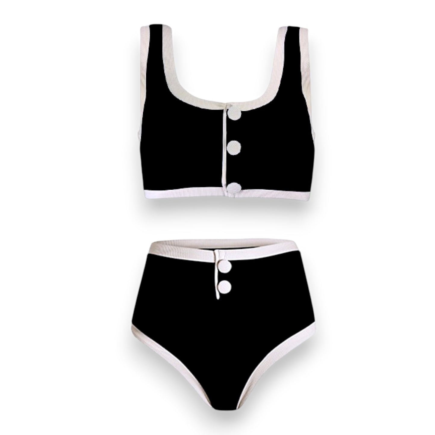 Women's Two Piece Bikini Set – Sexy High Waist Bottom & Plunge Halter Top