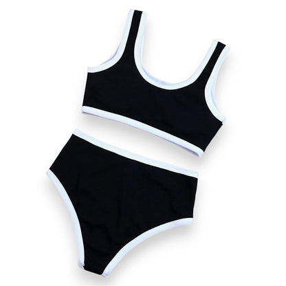 Women's Two Piece Bikini Set – Sexy High Waist Bottom & Plunge Halter Top