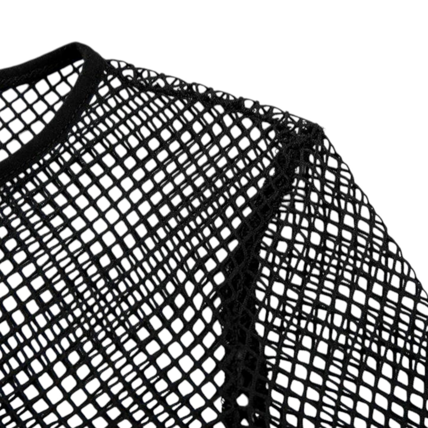 Women's Transparent Mesh Long Sleeve Top – Hollow Out Short Blouse for Club, Party, or Street Style
