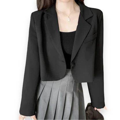 Women’s Cropped Business Casual Blazer – Oversized Office Suit Jacket for Work & Evening