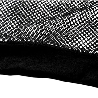 Women's Transparent Mesh Long Sleeve Top – Hollow Out Short Blouse for Club, Party, or Street Style