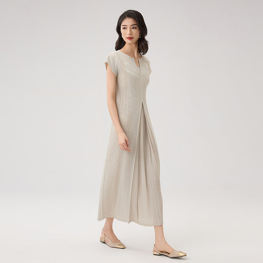 Short Sleeve Waist-controlled Elegant Graceful Commuter Dress