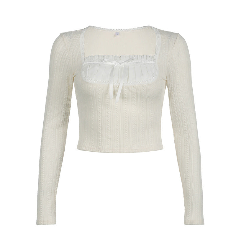 French Pure Desire Girl Long Sleeve Top For Women