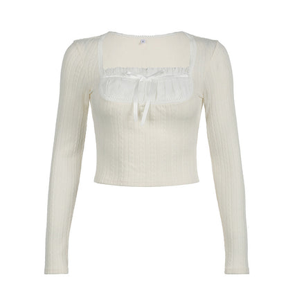 French Pure Desire Girl Long Sleeve Top For Women