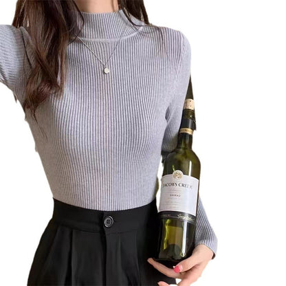 Slim Fit Inner Wear All-matching Sweater Long Sleeve