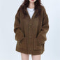 Retro High Sense Hooded Knit Cardigan
