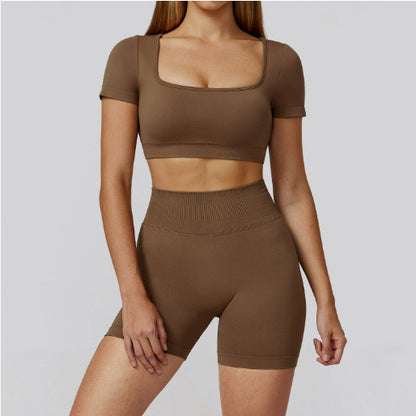 Women’s Seamless Sports Set – Bra, Shorts, Pants