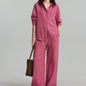 Elegant Women’s Hot Pink Set – Versatile Long Sleeve Top & Pants bunu da