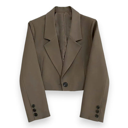 Women’s Cropped Business Casual Blazer – Oversized Office Suit Jacket for Work & Evening