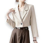 Women’s Cropped Business Casual Blazer – Oversized Office Suit Jacket for Work & Evening