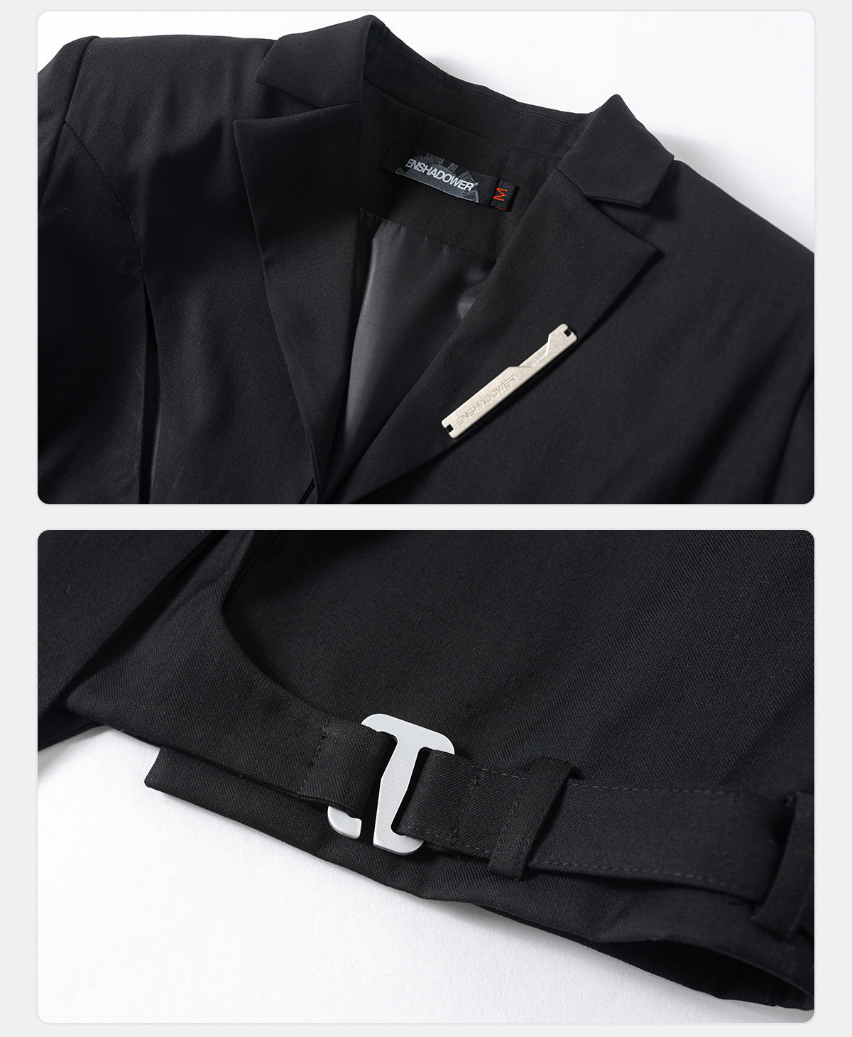 Short Cropped Navel Blazer Black Autumn