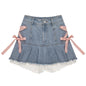 Women's Fashion Lace-up Denim Skirt