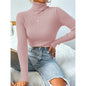 Turtleneck Sweater Pullover Knitted Top T-shirt