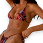 Women's Halter Bikini Top with Tie Side Thong – Sexy Triangle Two Piece Swimsuit