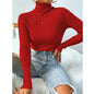Turtleneck Sweater Pullover Knitted Top T-shirt