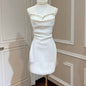 Heavy Industry High-grade Pearl Diamond Suspender Skirt Slimming Elegant Dress