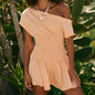 Spring And Summer New Elegant Solid Color Waist Tight Slim Fit Dress