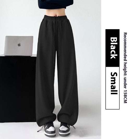 Casual Straight-leg High Waist Slimming Wide Leg Pants
