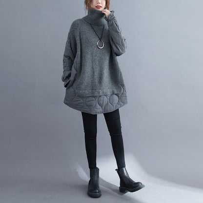 Women's Thickened Stitched Turtleneck Knitted Sweater