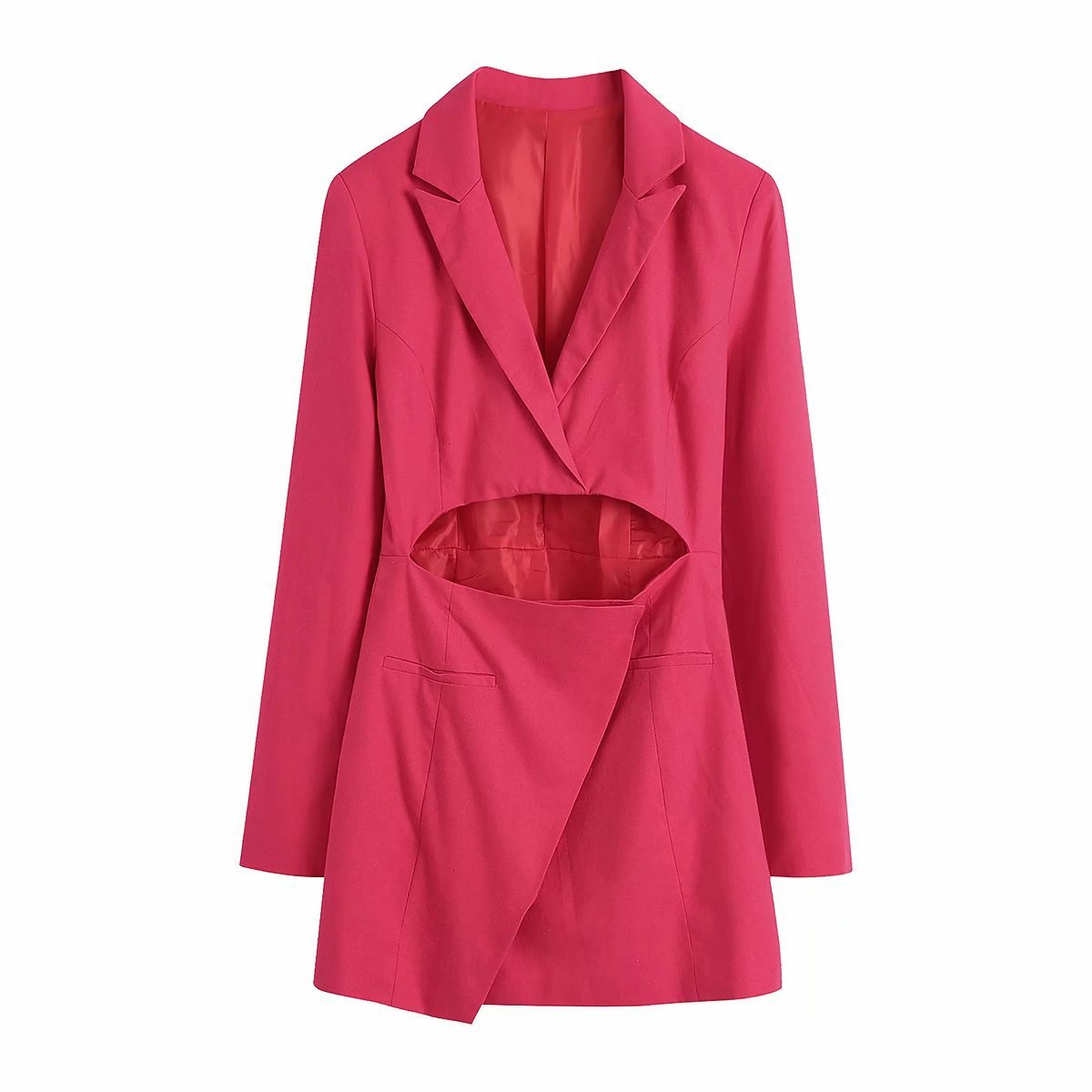 European And American Style Summer New Cropped V-neck Blazer Dress