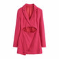 European And American Style Summer New Cropped V-neck Blazer Dress