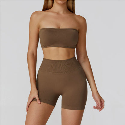 Women’s Seamless Sports Set – Bra, Shorts, Pants